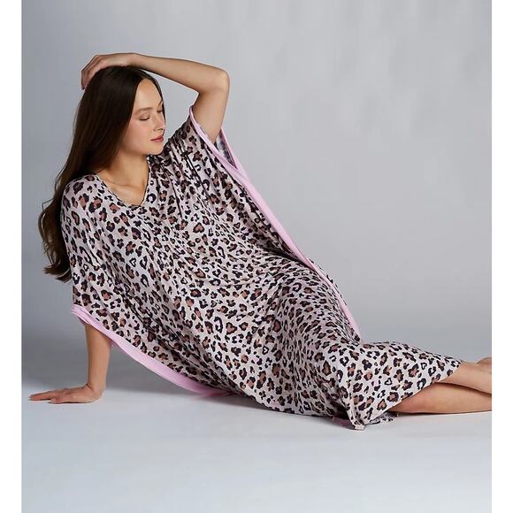 Ellen Tracy Women's Plus Size Jersey Caftan in Leopard Print Multi Size 2XL 0366 - Picture 1 of 1